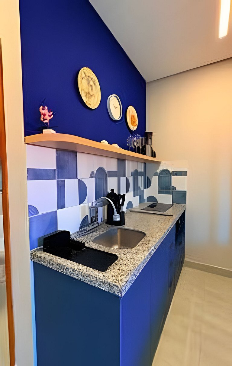 5 min do Centro - Flat Novo Completo com Vaga