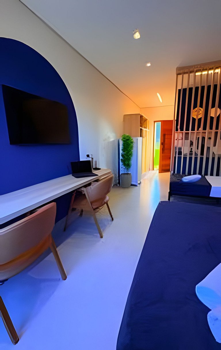 5 min do Centro - Flat Novo Completo com Vaga