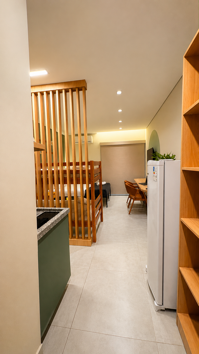 5 min do Centro - Flat Novo + Vaga - Aceita Pets